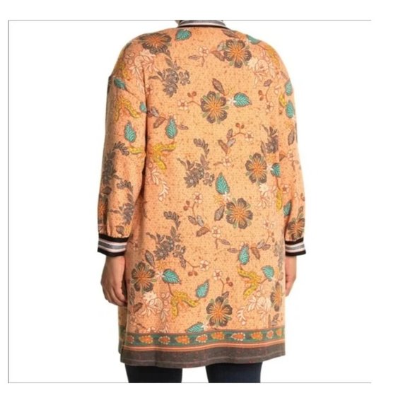 NWT Daniel Rainn DR2 Women Floral Stripe Cardigan Sweater Kimono Size L $50 X126 - Picture 2 of 2